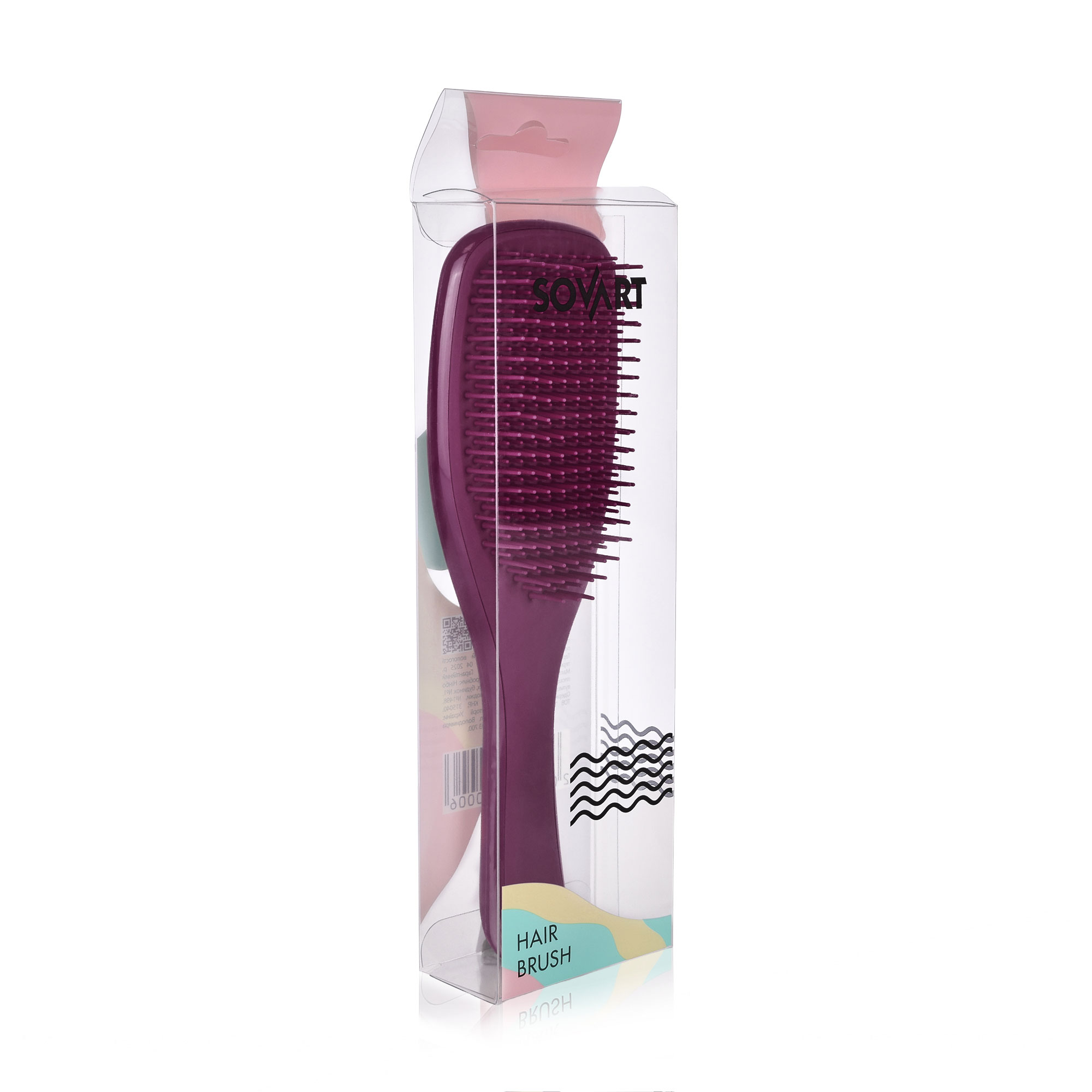 

Масажна щітка для волосся Sovart непродувна, бордова, 1 шт