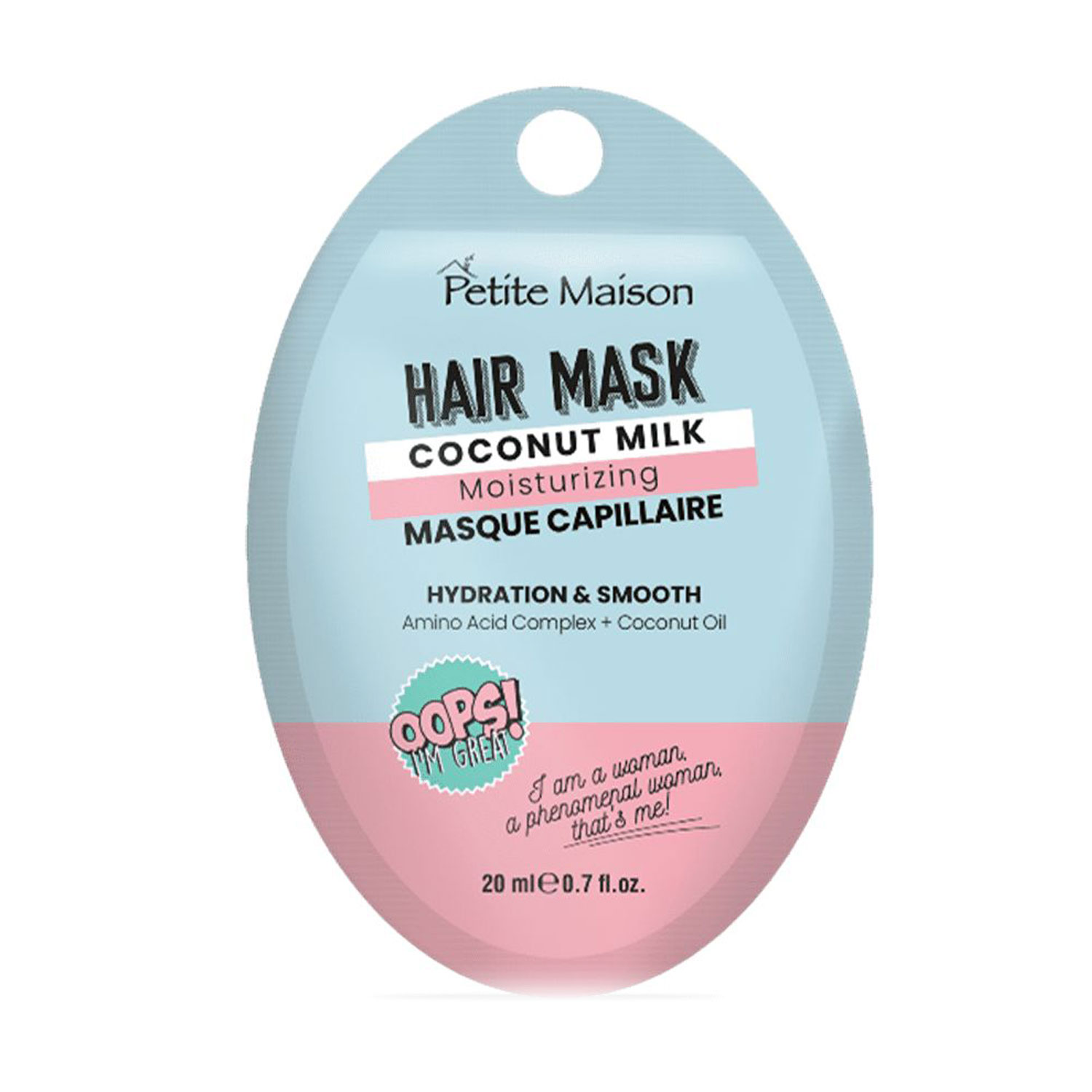 

Зволожувальна маска для волосся Petite Maison Hair Mask Coconut Milk, 20 мл