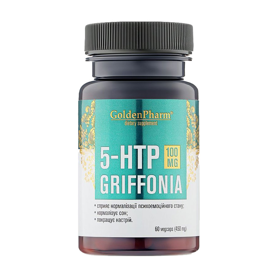 

5-гідрокситриптофан Golden Pharm 5-HTP Griffonia, 100 мг, 60 капсул