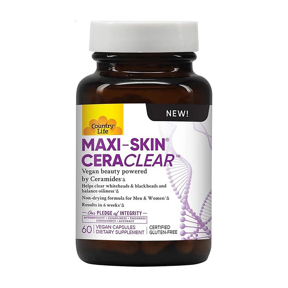 

Комплекс для шкіри Country Life Maxi-Skin Cera Clear, 60 веганських капсул