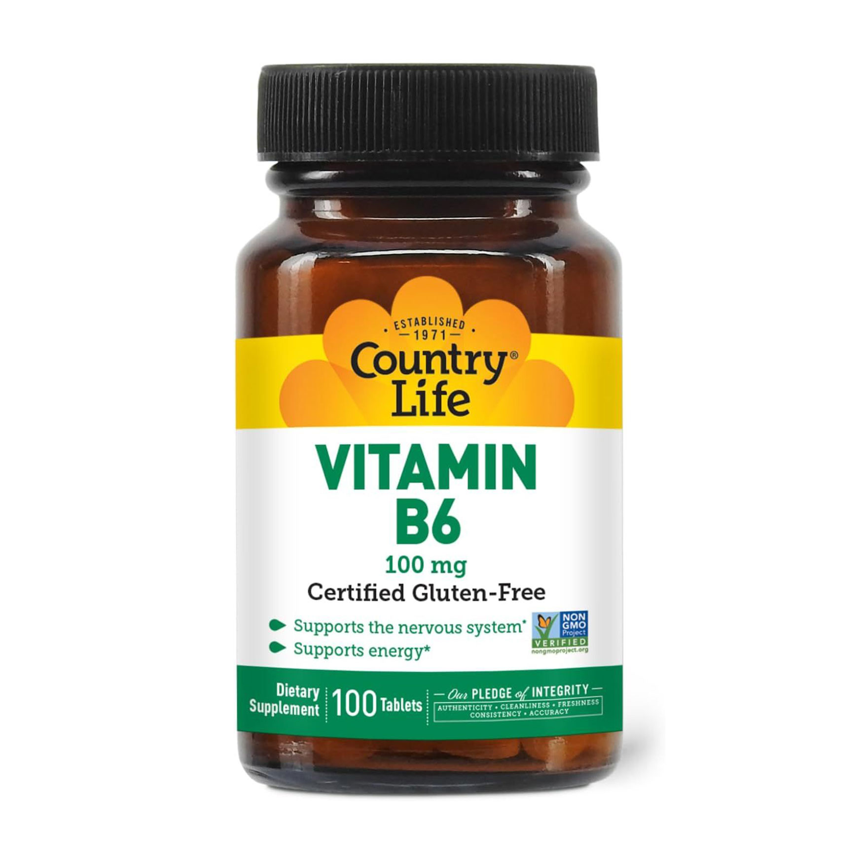

Вітамін В6 Country Life Vitamin B6, 100 мг, 100 таблеток