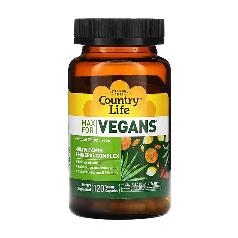 

Вітамінно-мінеральний комплекс для веганів Country Life Max for Vegans Multivitamin & Mineral Complex, 120 веганських капсул