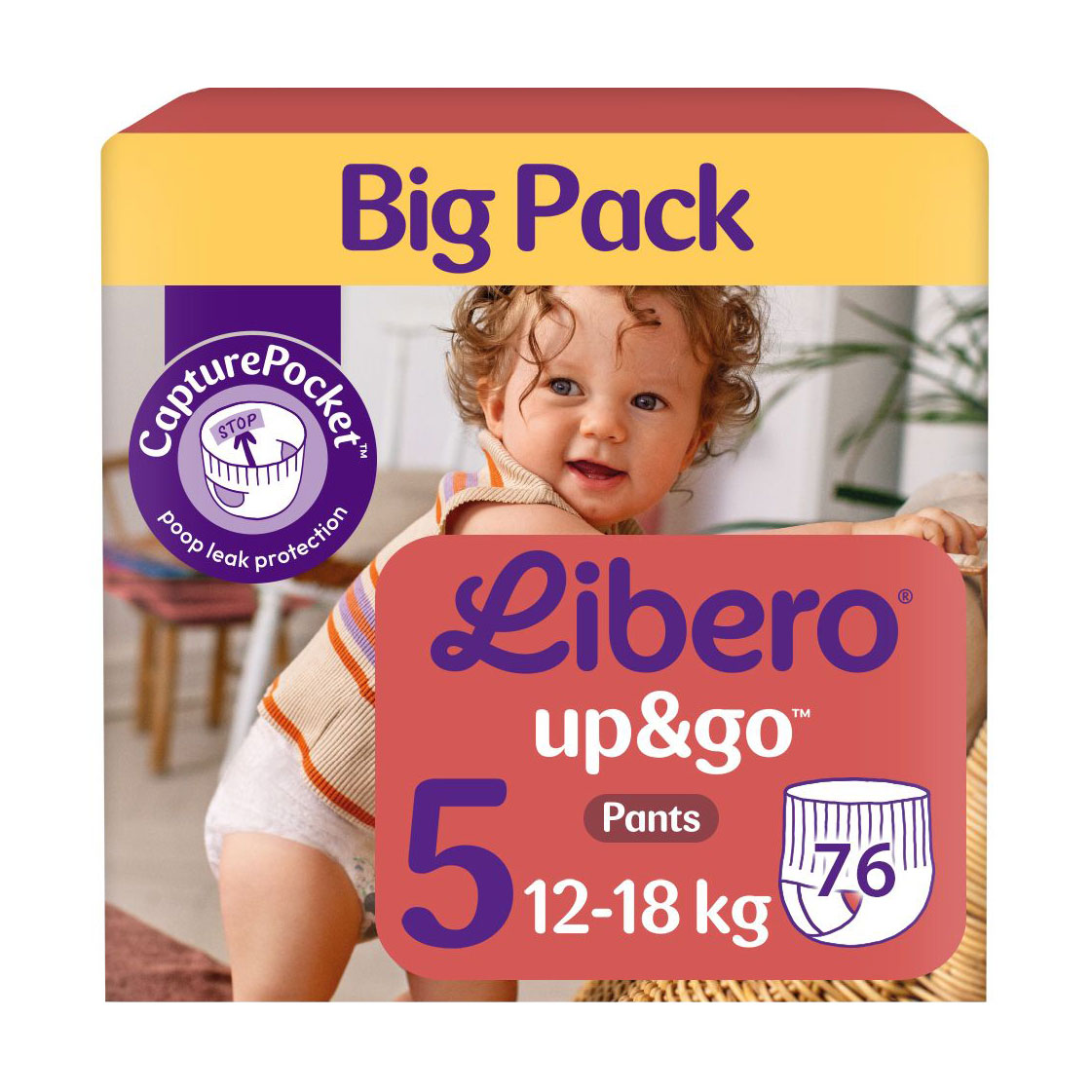 

Підгузки-трусики Libero Up & Go розмір 5 (12-18 кг), 2*38 шт