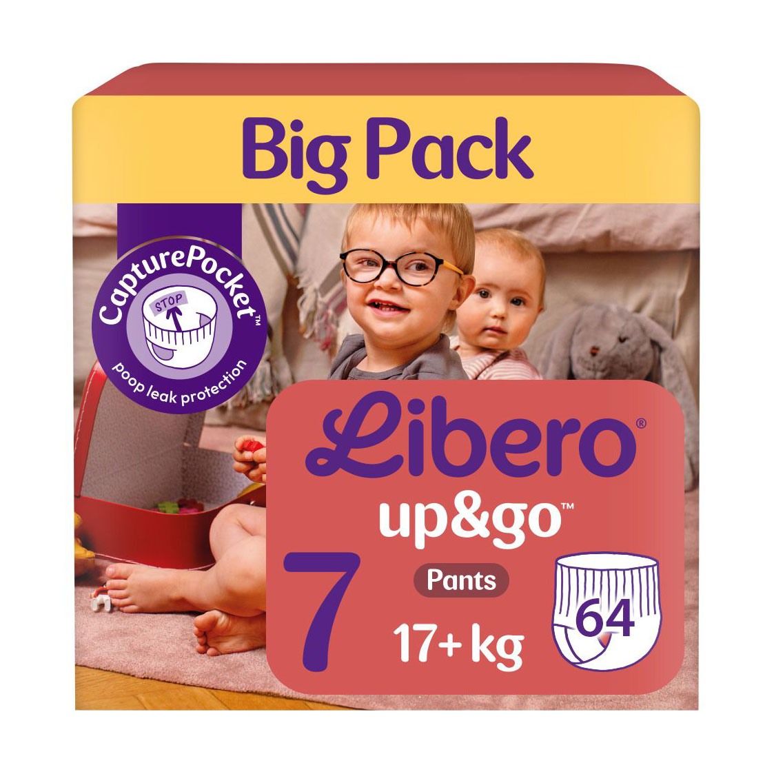 

Підгузки-трусики Libero Up & Go розмір 7 (17+ кг), 2*32 шт