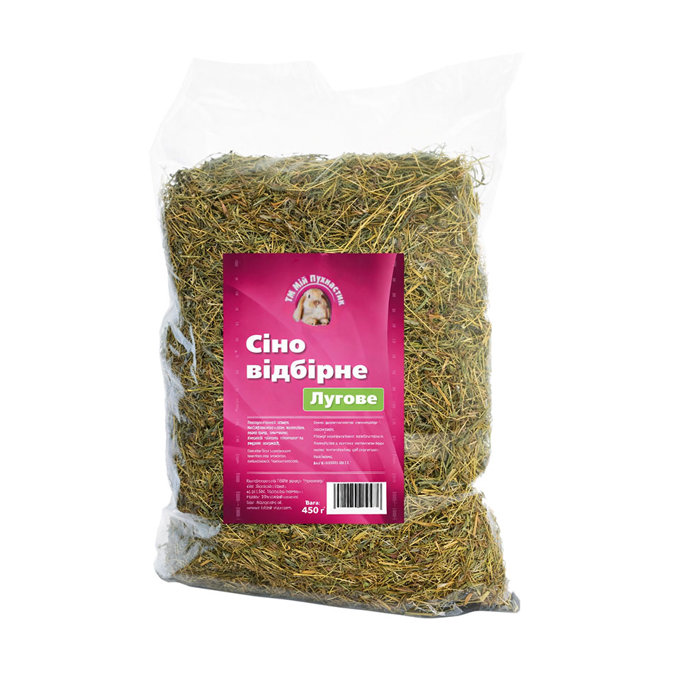 

Сіно відбірне лугове Мій Пухнастик, 450 г