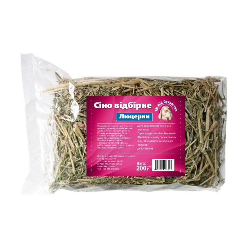 

Сіно відбірне люцерни Мій Пухнастик, 200 г