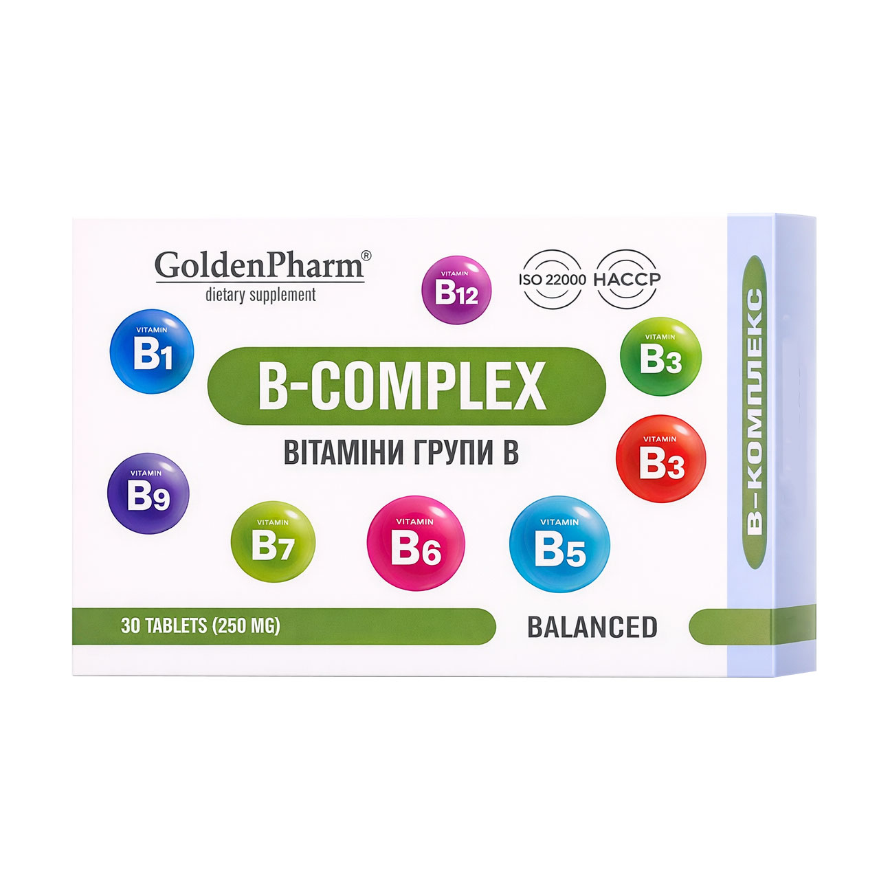 

B-комплекс Golden Pharm B-Complex, 30 таблеток