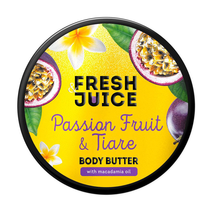 Крем-масло для тіла Fresh Juice Passion Fruit & Tiare Body Butter з олією макадамії, 200 мл
