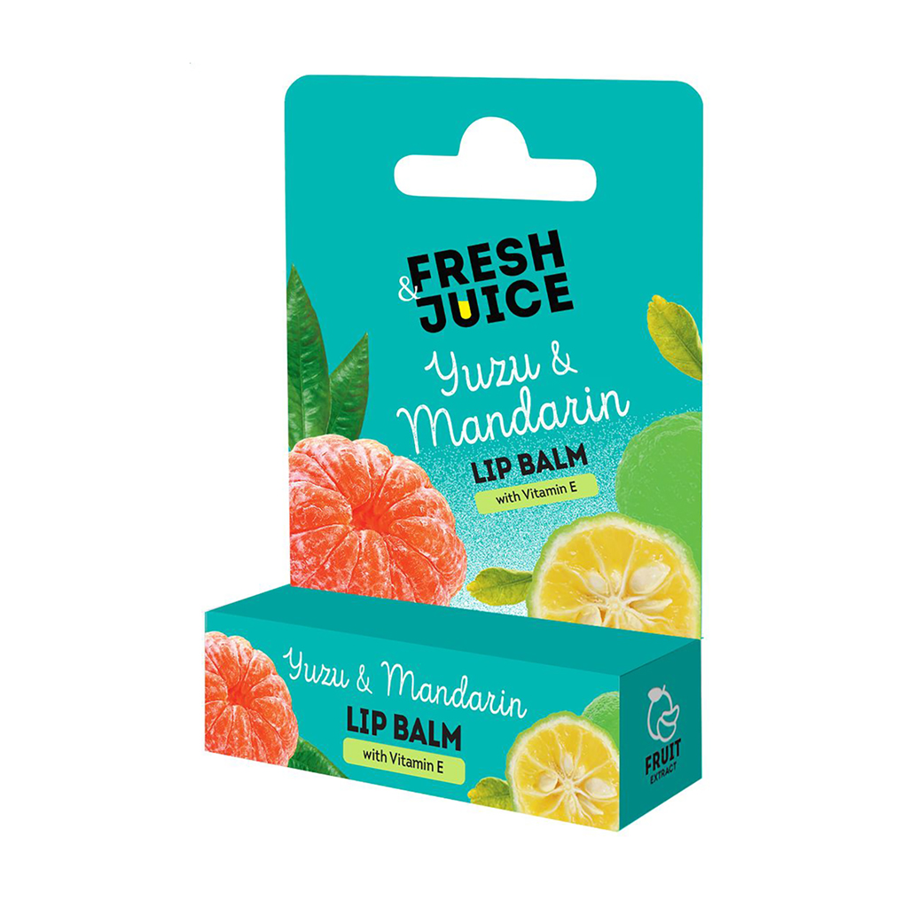 

Бальзам для губ Fresh Juice Yuzu & Mandarin Lip Balm з вітаміном Е, 3.6 г