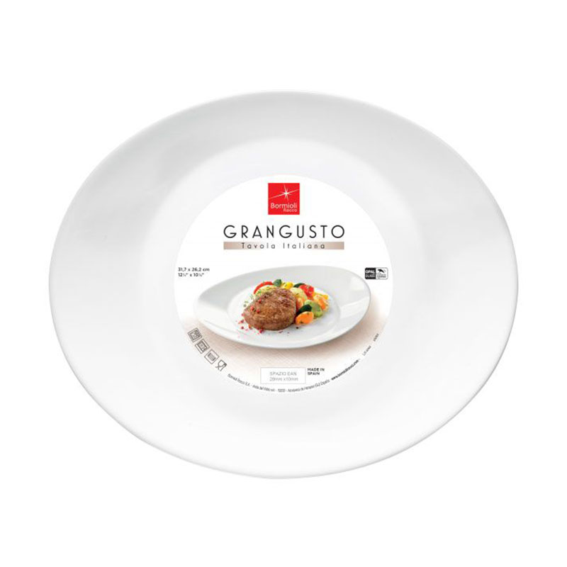 

Тарілка овальна для стейка Bormioli Rocco Grangusto, 32*26 см (431290FTB121990)