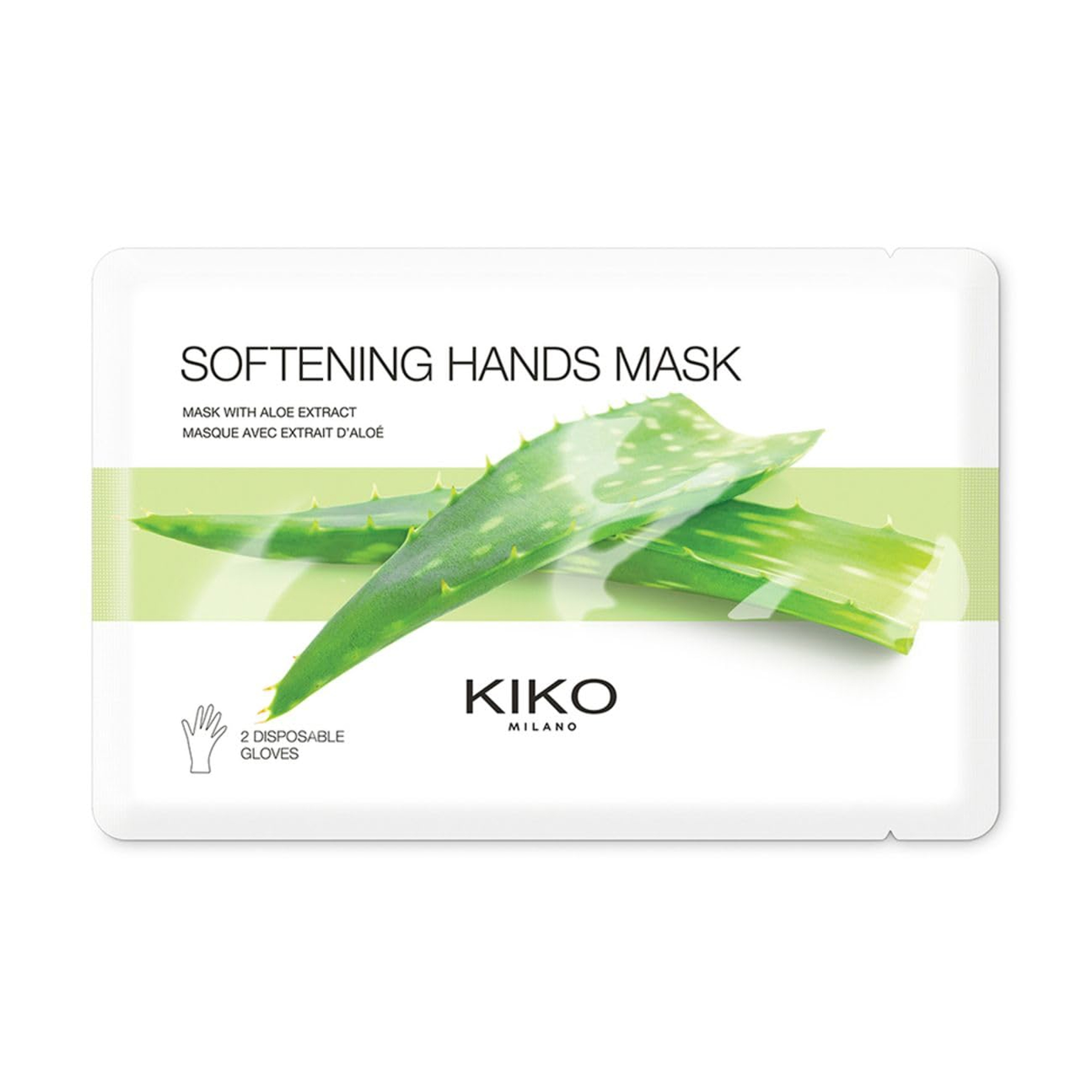 

Тканинна маска-рукавички для рук Kiko Milano Softening Hands Mask з екстрактом алое, 1 пара