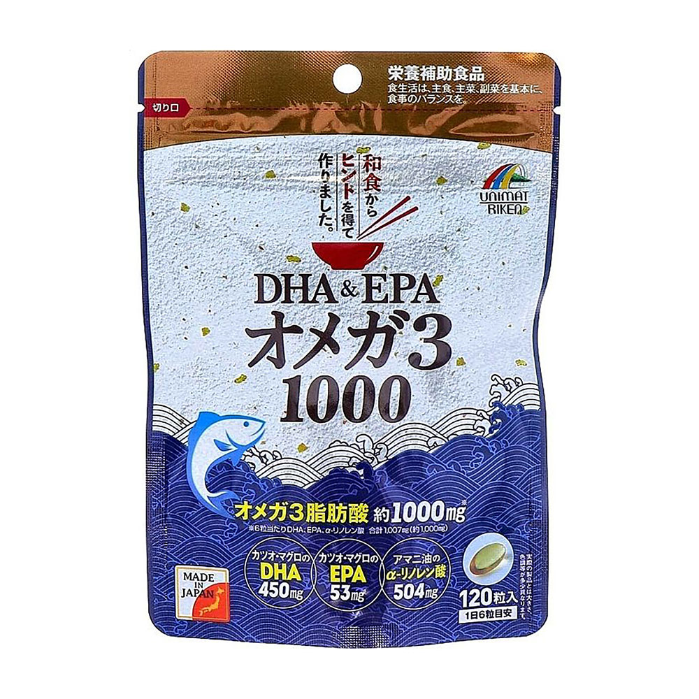

Омега-3 Unimat Riken DHA & EPA 1000 мг, 120 капсул