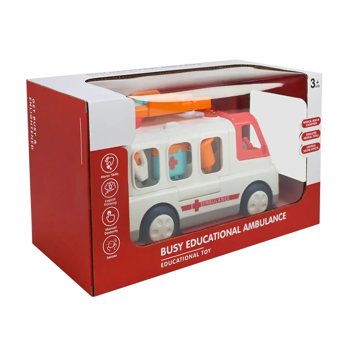 

Дитяча машинка Shantou Jinxing Швидка допомога, на батарейках, у коробці, від 3 років, 30*14*18 см (YL519A)