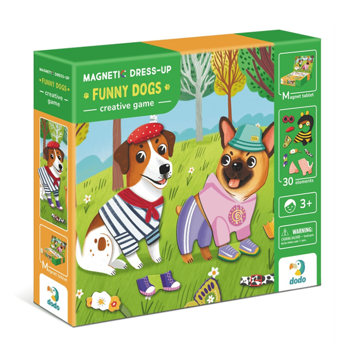 

Магнітна гра DoDo Кумедні пси, від 3 років, 25*21.5*5 см, 30 елементів (200278)