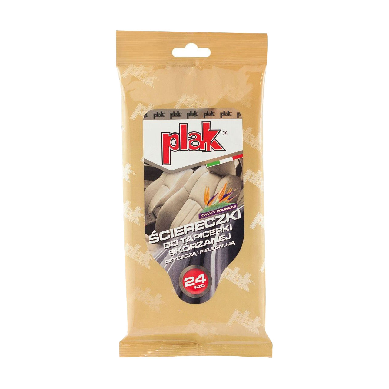 

Серветки для чищення шкіряної оббивки Plak Полінезійські квіти, 24 шт