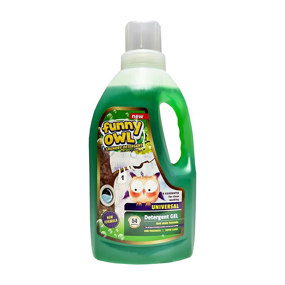 

Гель для прання Funny Owl Universal, 54 цикли прання, 1.62 л