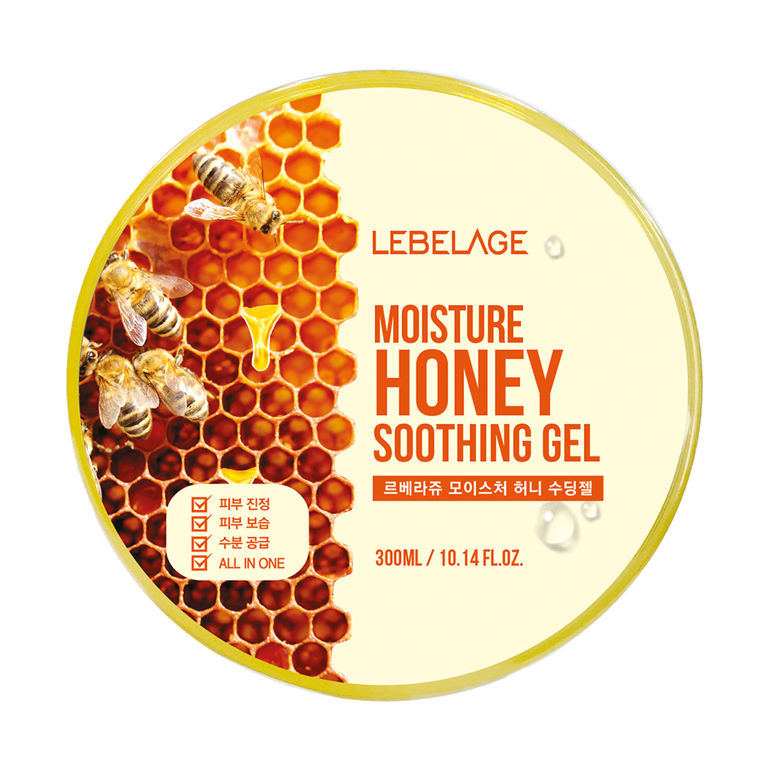 

Зволожувальний гель для обличчя та тіла Lebelage Moisture Honey Soothing Gel, 300 мл