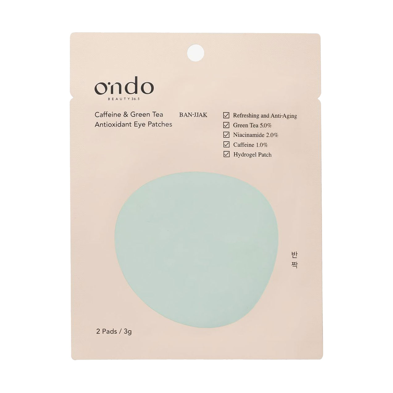 

Гідрогелеві антиоксидантні патчі для шкіри навколо очей Ondo Beauty 36.5 Caffeine & Green Tea Antioxidant Eye Patches, 2 шт
