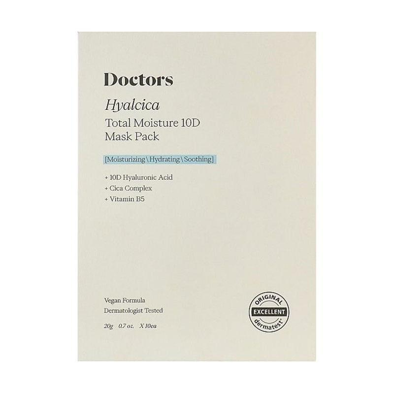 

Тканинна маска для обличчя theralogic Hyalcica Total Moisture 10D Mask Pack з 10 формами гіалуронової кислоти та центелою, 10*20 г