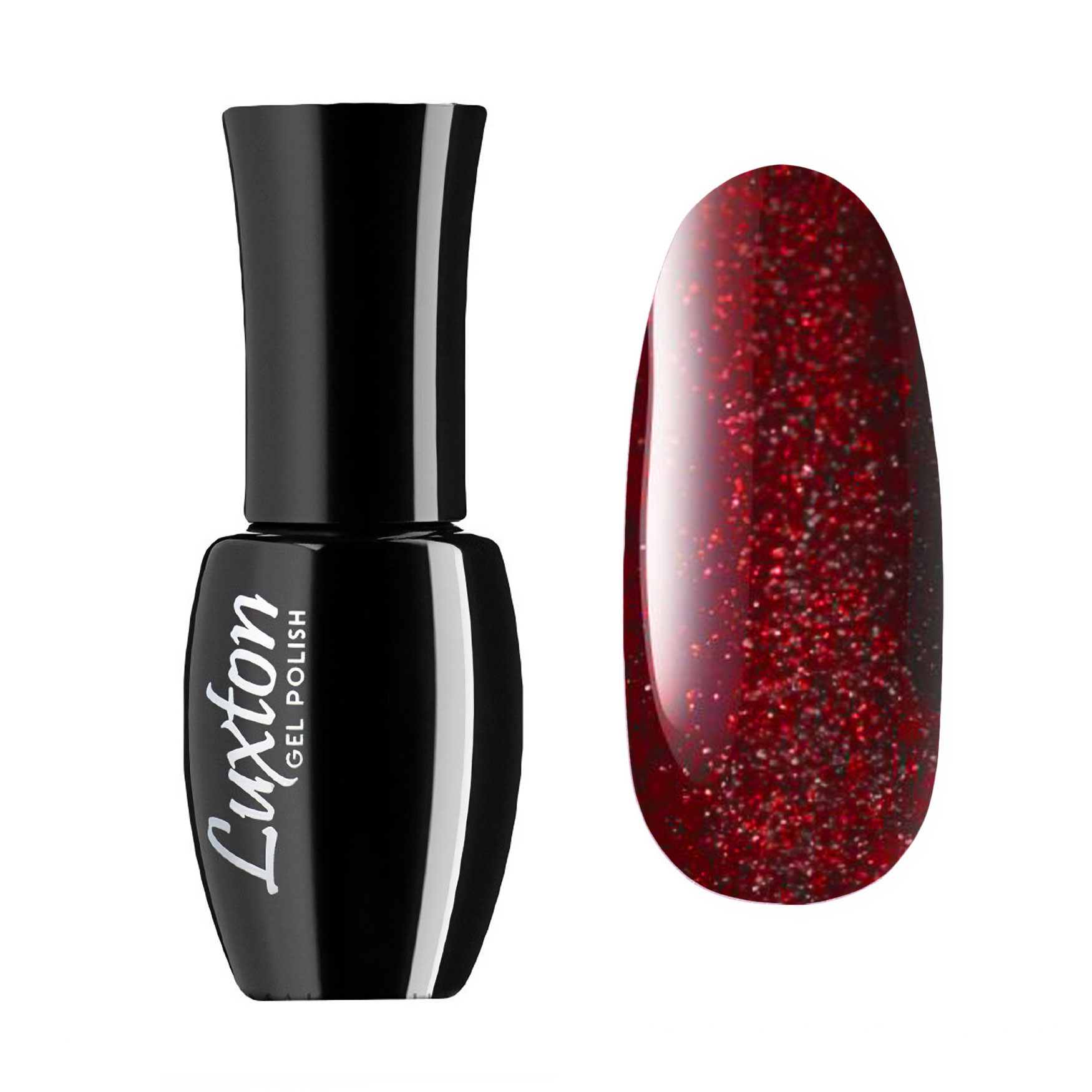 

Гель-лак для нігтів Luxton Gel Polish 162 Темно малиново-червоний з блискітками, 10 мл