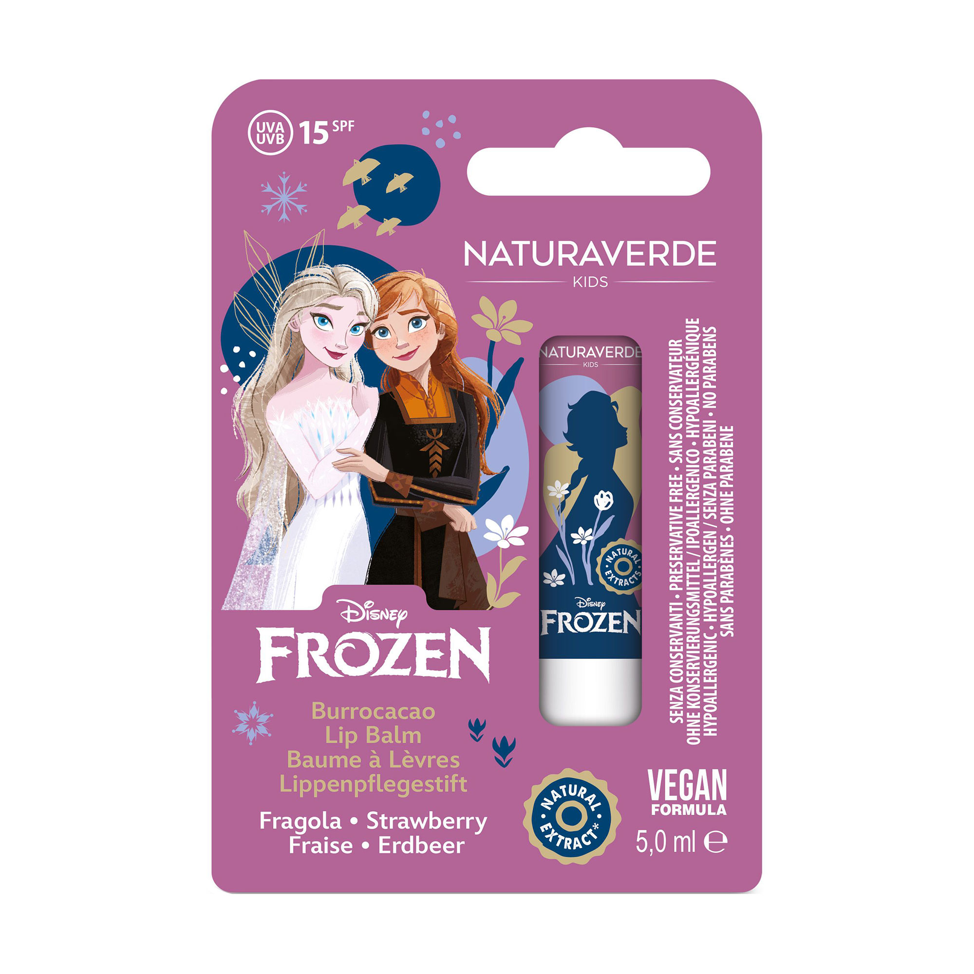 

Уцінка! Дитячий бальзам для губ Naturaverde Kids Disney Frozen Lip Balm, SPF 15, Strawberry, 5 мл