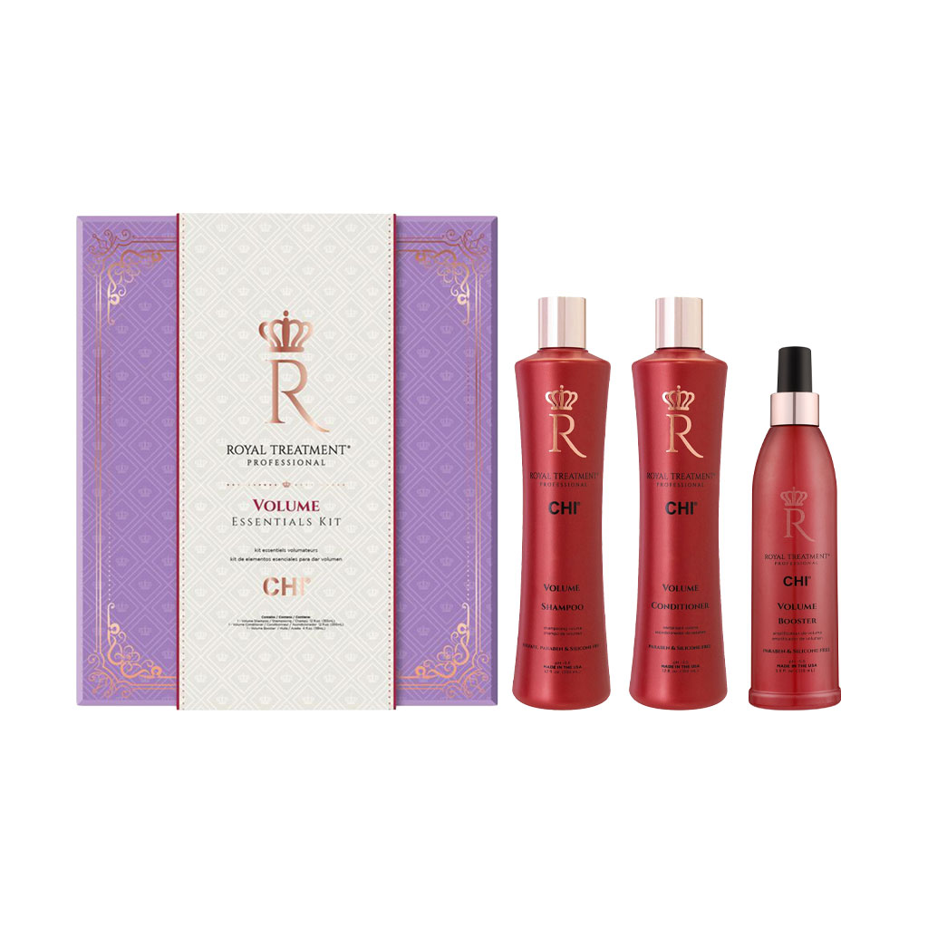 

Набір для додання об'єму волоссю CHI Royal Treatment Volume Essentials Kit (шампунь, 355 мл + кондиціонер, 355 мл + спрей-бустер, 118 мл)