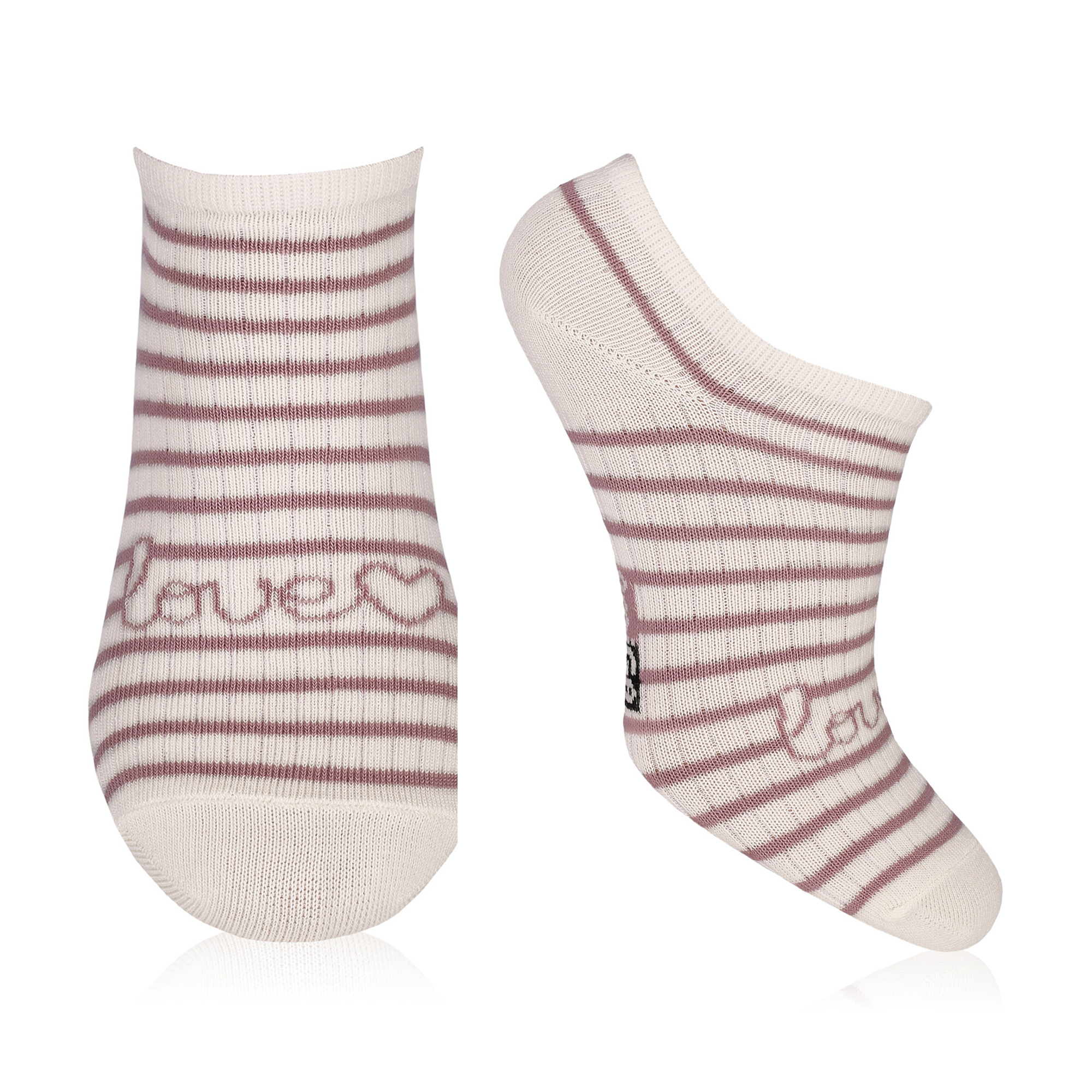 

Шкарпетки жіночі AmiGA спортивні, в рубчик, ліловий Love, розмір 23-25