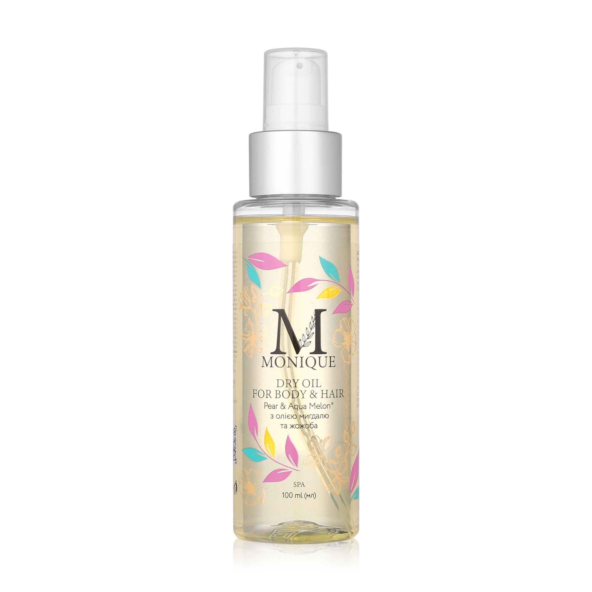 

Суха олія для тіла та волосся MONIQUE Pear & Aqua Melon з олією мигдалю та жожоба, 100 мл