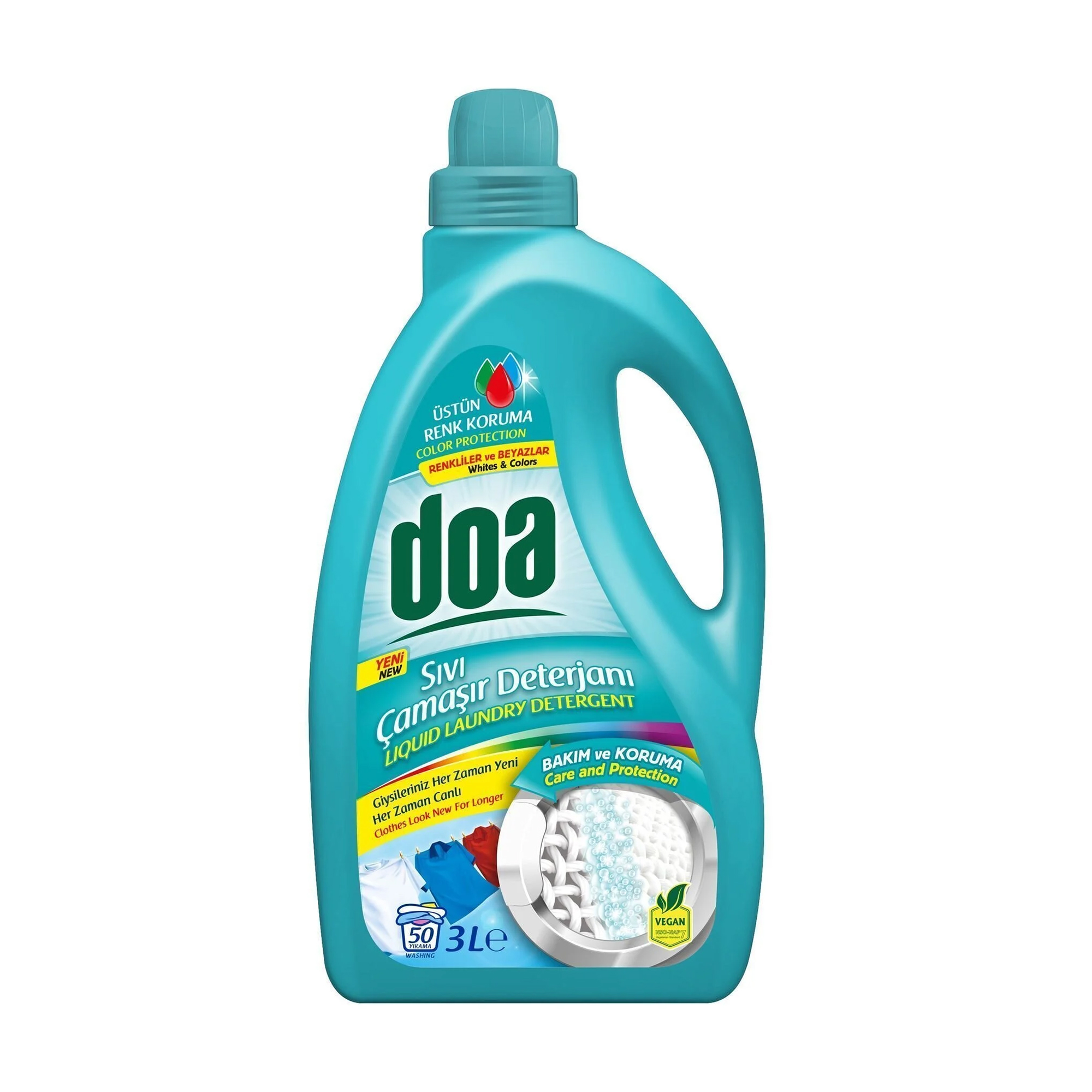 

Рідкий засіб для прання doa Whites & Colors для білих та кольорових речей, 50 циклів прання, 3 л