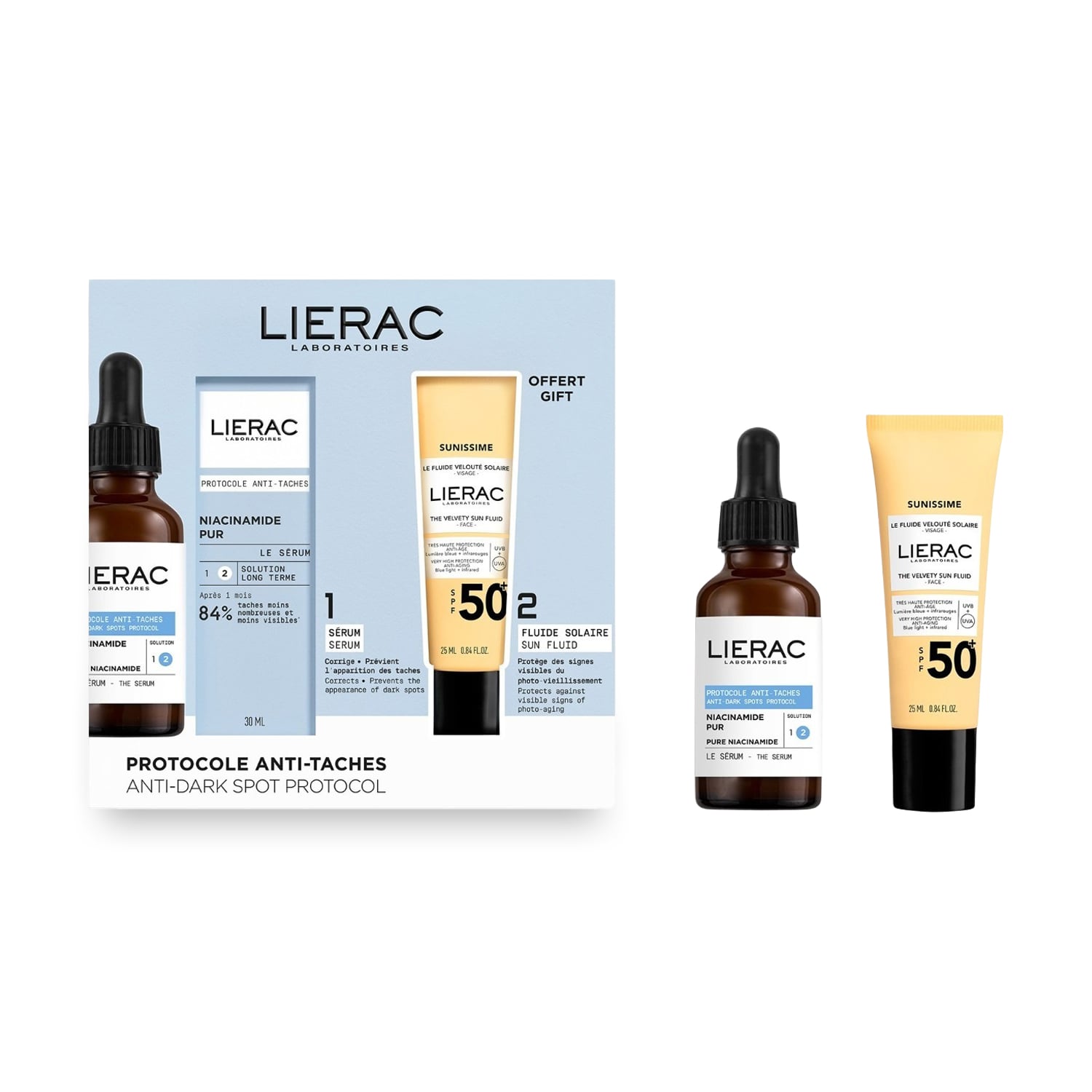 

Набір для обличчя Lierac Anti-Dark Spot Protocol (сироватка, 30 мл + сонцезахисний флюїд, 50 мл)