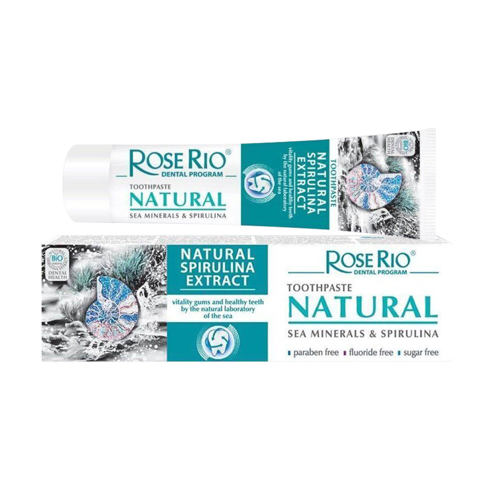 

Зубна паста Rose Rio Natural Toothpaste Морські мінерали та спіруліна, 65 мл
