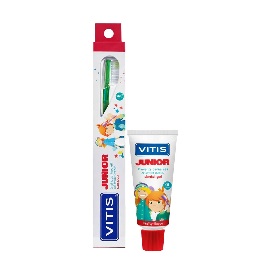 

Дитячий набір для догляду за ротовою порожниною Dentaid Vitis Junior від 6 років (щітка салатова, 1 шт + паста-гель, 15 мл)