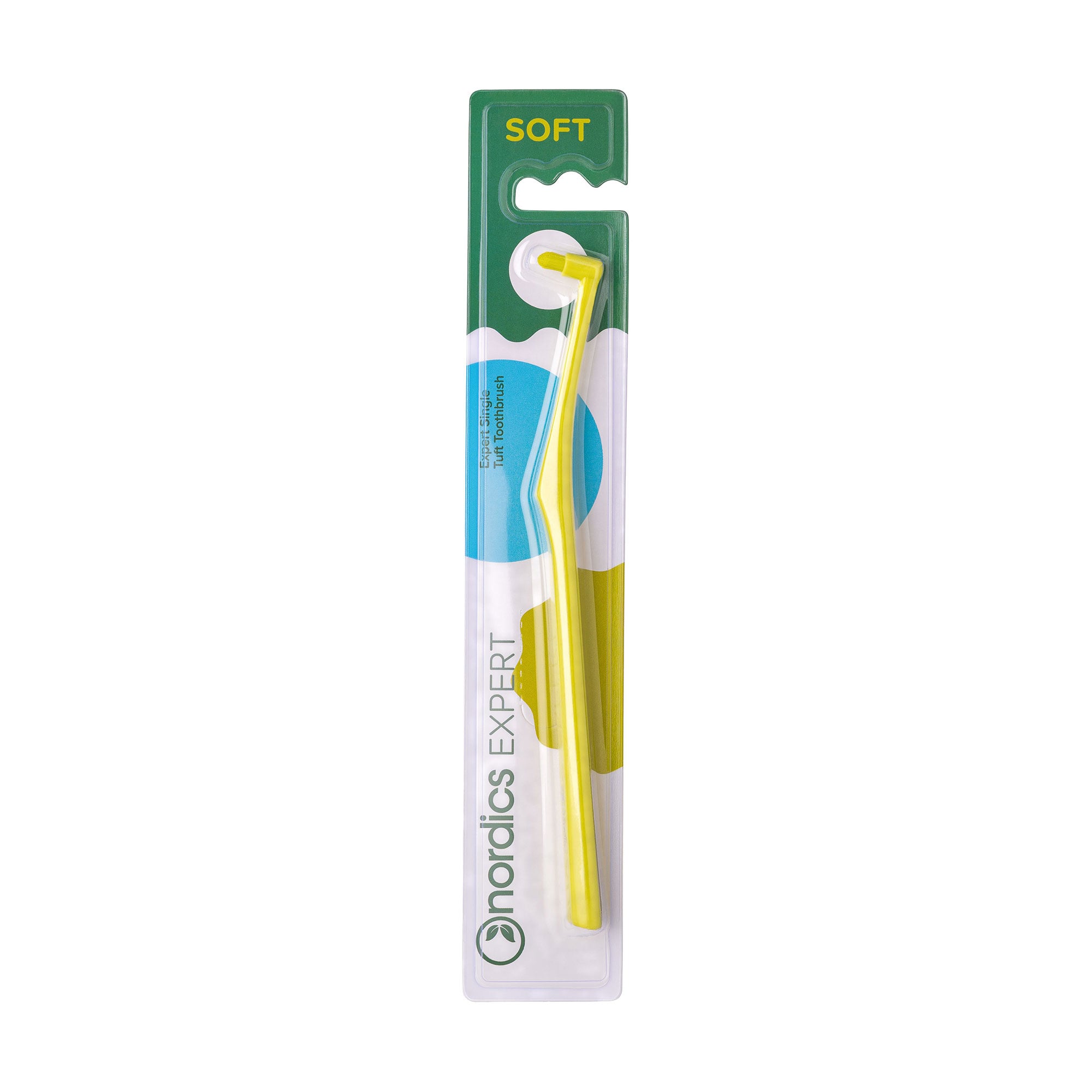 Монопучкова зубна щітка Nordics Expert Single Tuft Toothbrush м'яка, жовта, 1 шт