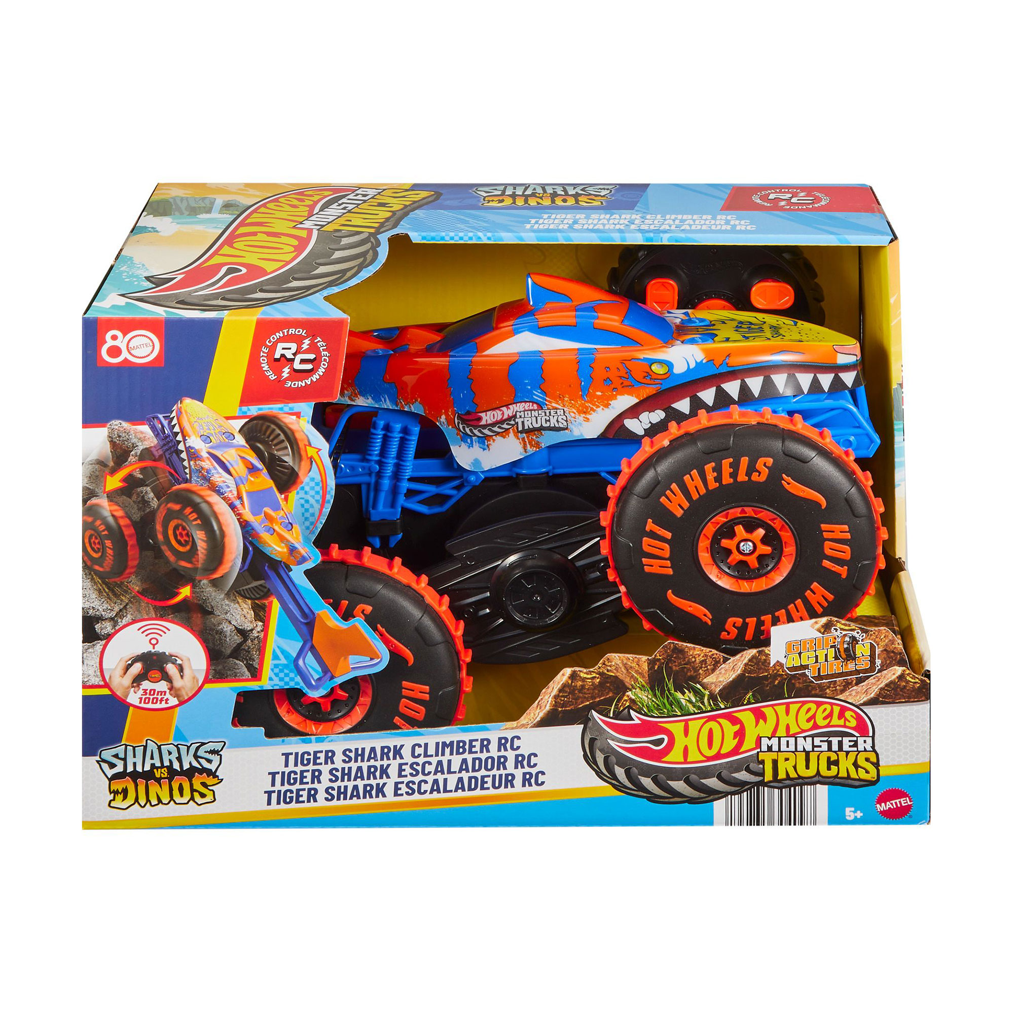 

Машинка-позашляховик на радіокеруванні Hot Wheels Monster Trucks Tiger Shark Climber 1:15, від 5 років (JFR39)