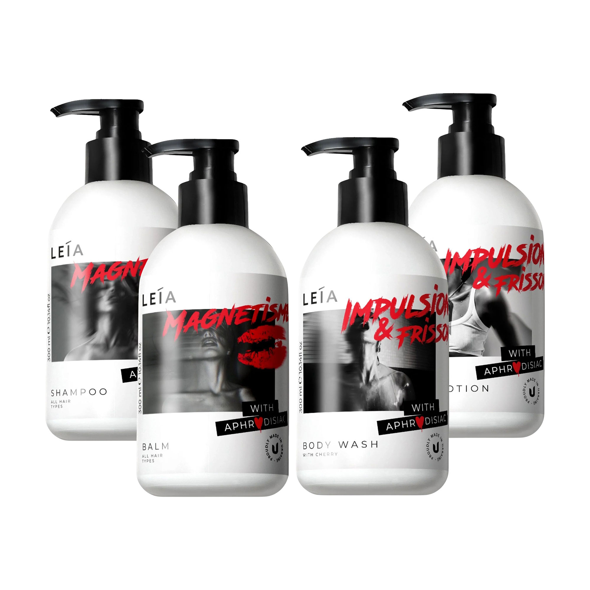 

Набір LEIA Set 10 (шампунь для волосся, 300 мл + кондиціонер для волосся, 300 мл + гель для душу, 300 мл + лосьйон для тіла, 300 мл)