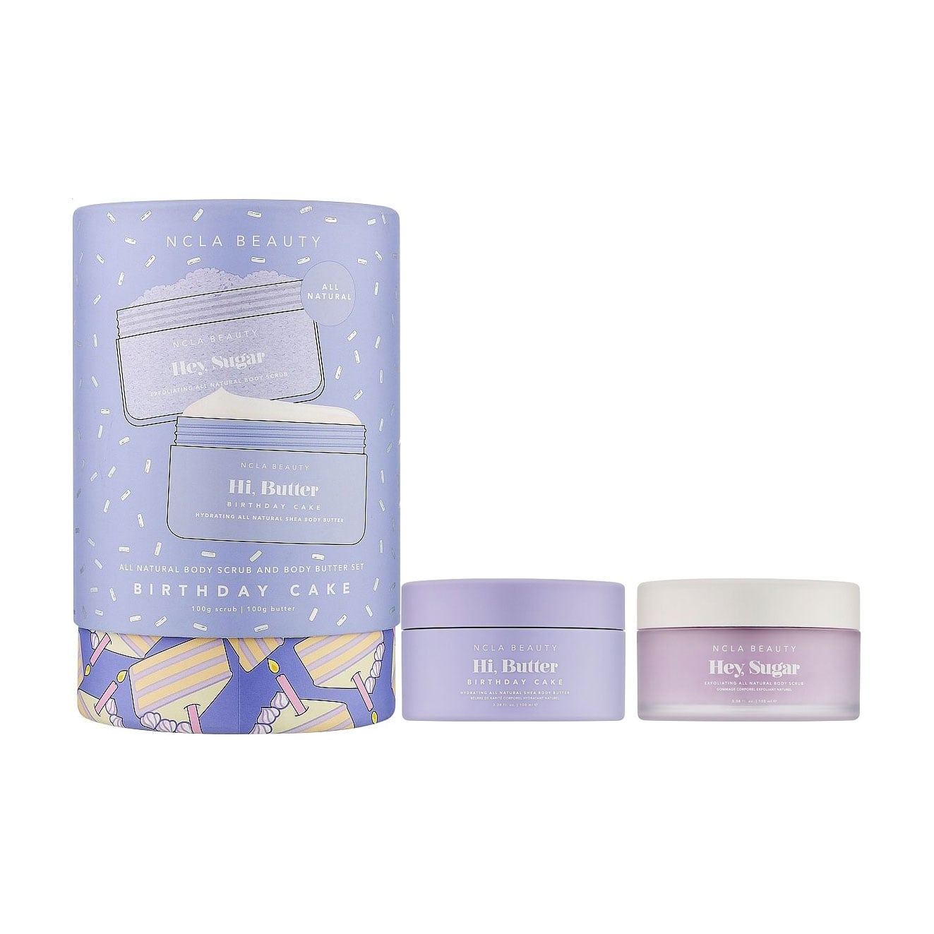 

Уцінка! Подарунковий набір для тіла NCLA BEAUTY All Natural Body Scrub And Body Butter Set Святковий торт (скраб, 100 г + батер, 100 г)
