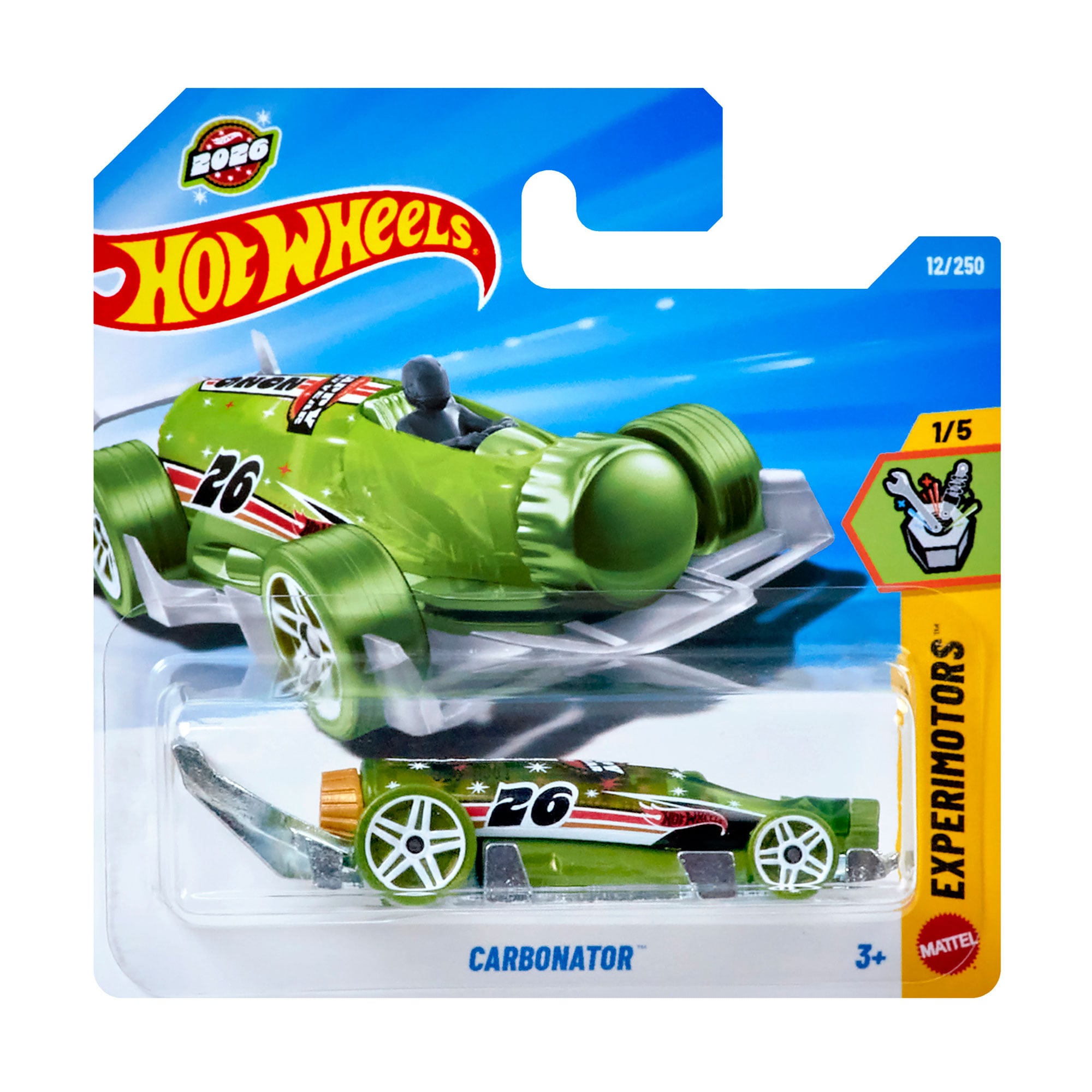

Базовий автомобіль Hot Wheels Carbonator, салатовий з тюнігом 26, від 3 років, 11*3.5*11 см (5785)