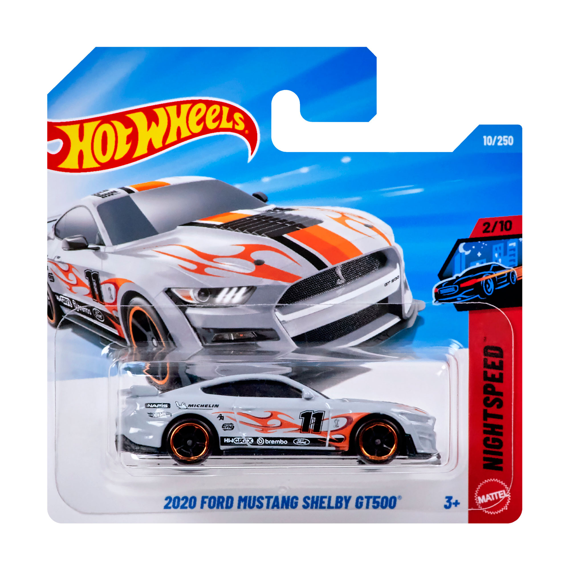 

Базовий автомобіль Hot Wheels 2020 Ford Mustang Shelby GT500, сірий з тюнінгом, від 3 років, 11*3.5*11 см (5785)