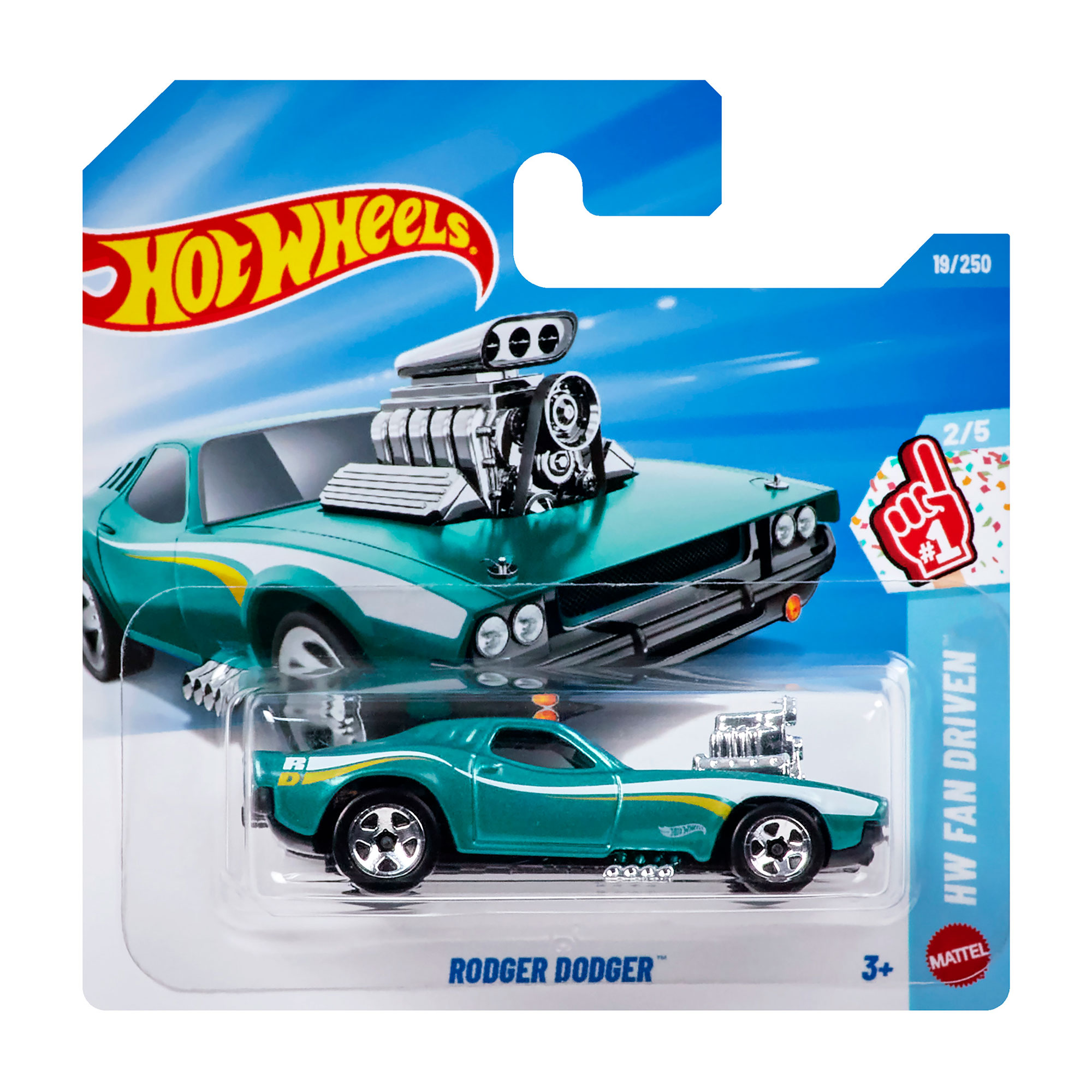 

Базовий автомобіль Hot Wheels Rodger Dodger, бірюзовий металік, від 3 років, 11*3.5*11 см (5785)