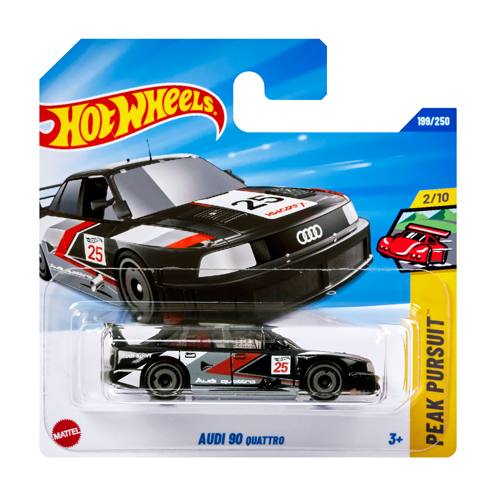 

Базовий автомобіль Hot Wheels Audi 90 Quattro, чорний з тюнінгом 25, від 3 років, 11*3.5*11 см (5785)