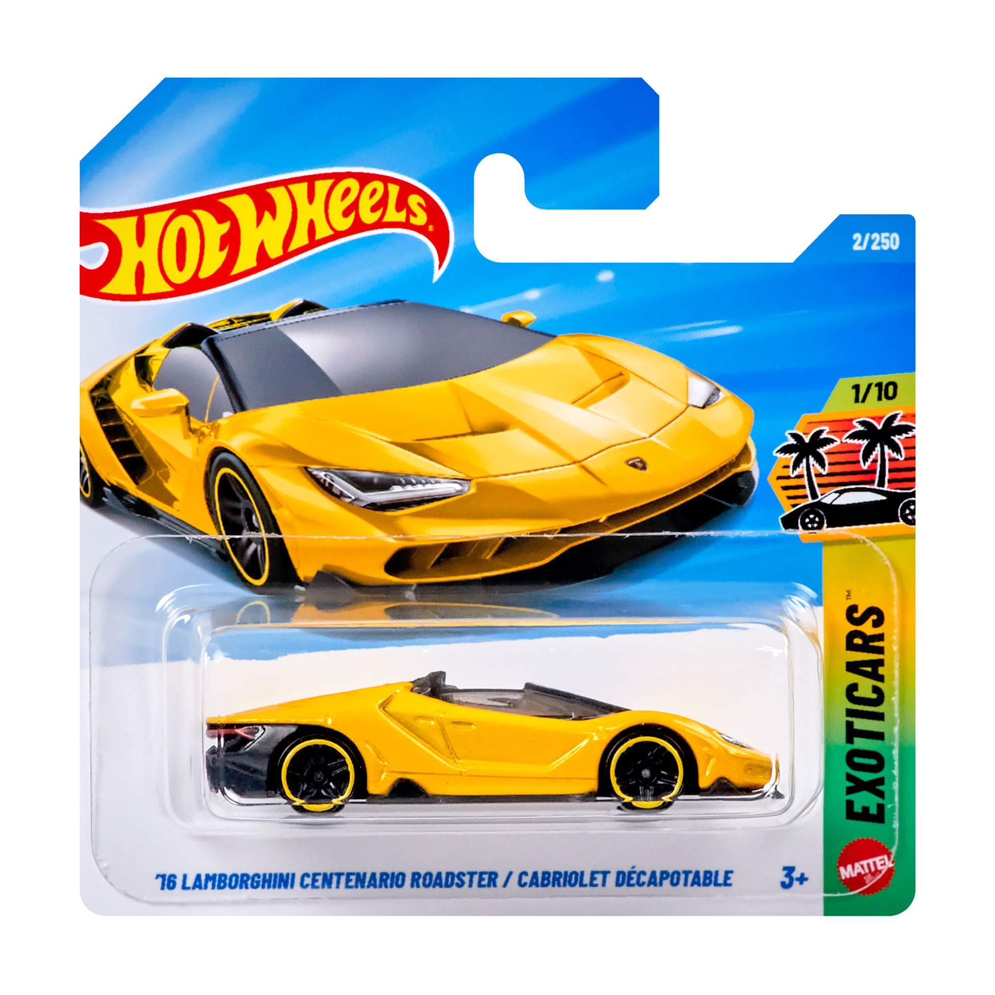 

Базовий автомобіль Hot Wheels Lamborghini Centenario Roadster, жовтий, від 3 років, 11*3.5*11 см (5785)
