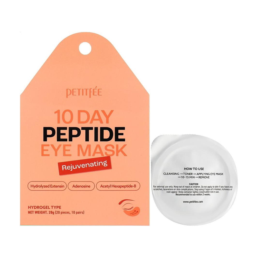 

Гідрогелеві патчі для шкіри навколо очей Petitfee & Koelf 10 Days Vitamin Eye Mask, Rejuvenating, 20 шт
