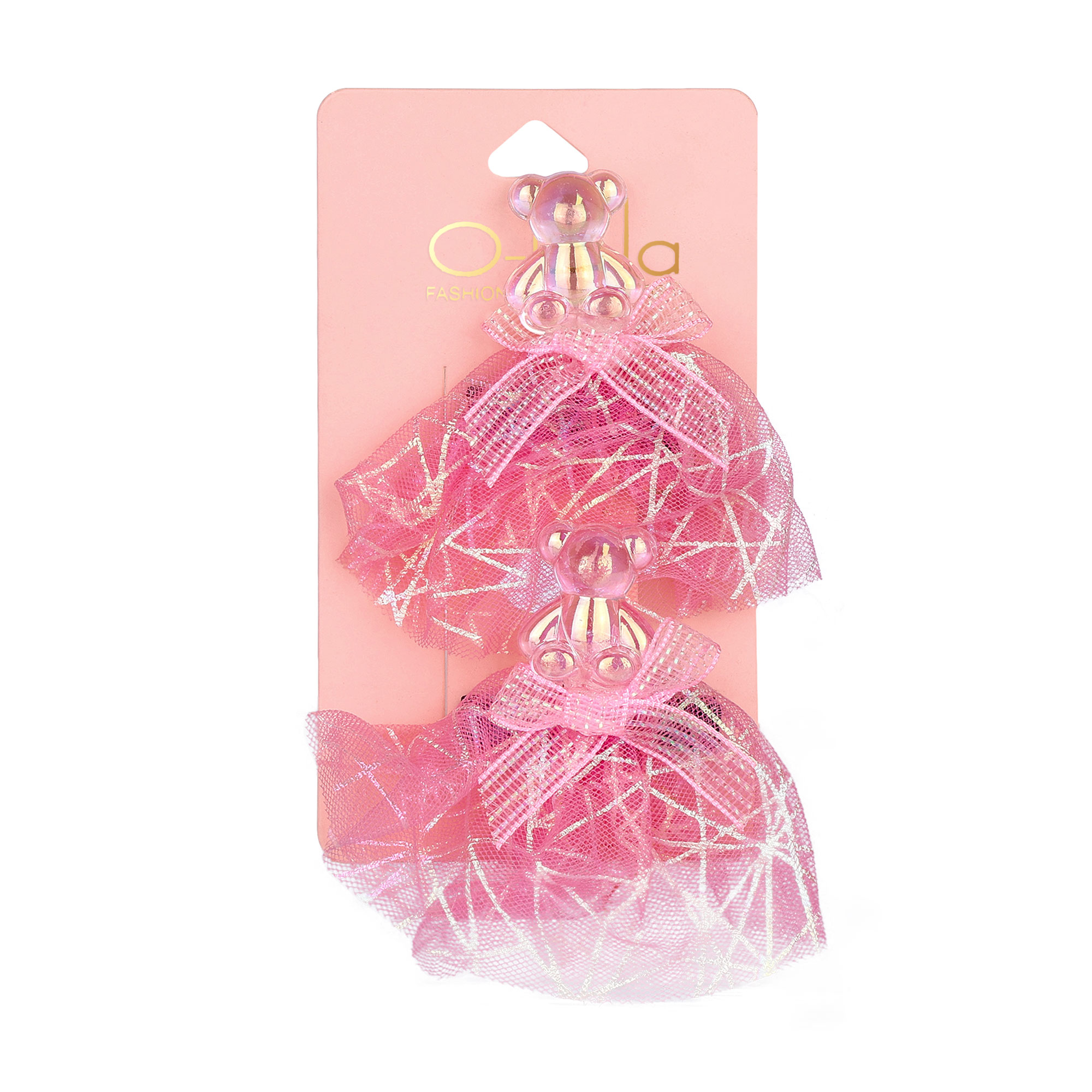 

Дитячий набір заколок для волосся O-la-la блідо-рожевий, ведмедик, 2 шт (MY2383)