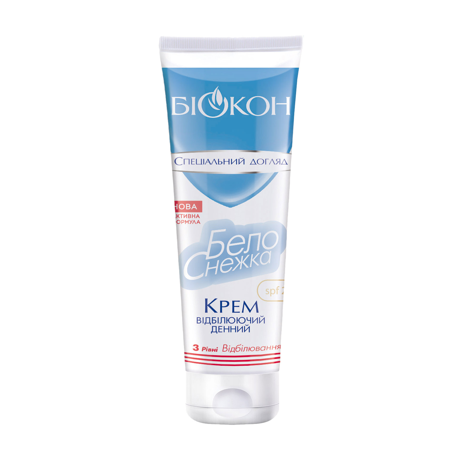 

Уцінка! Денний крем для обличчя БІОКОН Білосніжка SPF 20 Відбілювальний, захищає шкіру від УФ-променів, 75 мл
