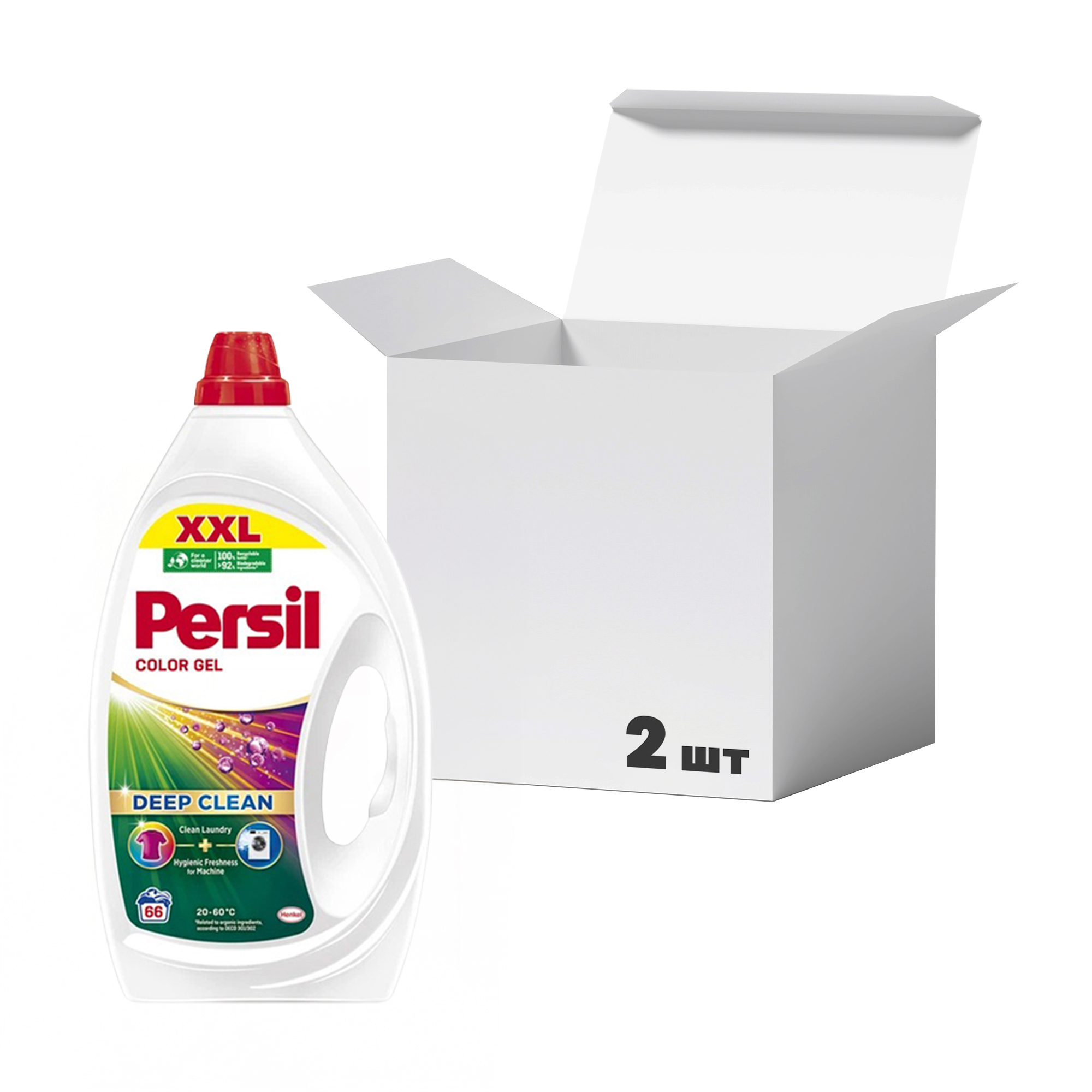 

Упаковка гелів для прання Persil Color Gel Deep Clean, 66 циклів прання, 2.97 л * 2 шт