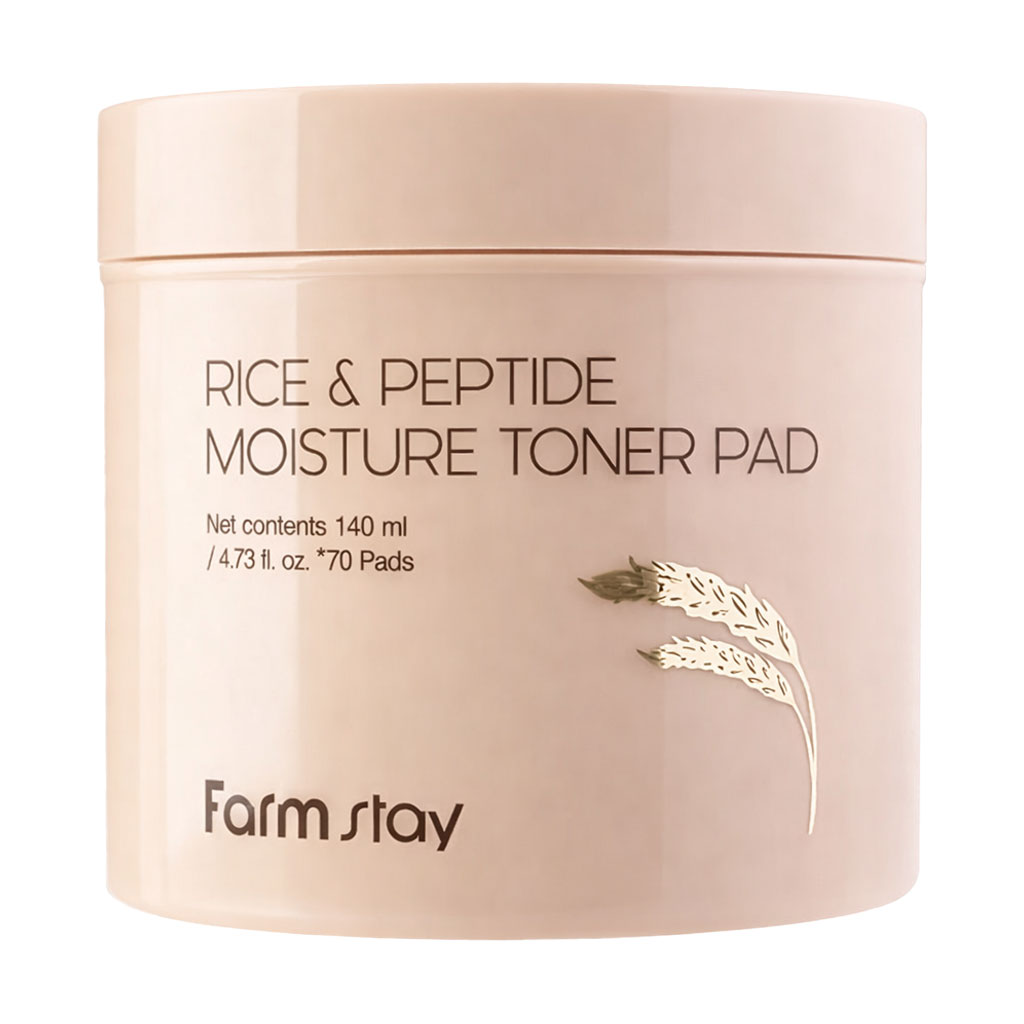 

Тонер-пади для обличчя FarmStay Rice & Peptide Moisture Toner Pad, 140 мл, 70 шт
