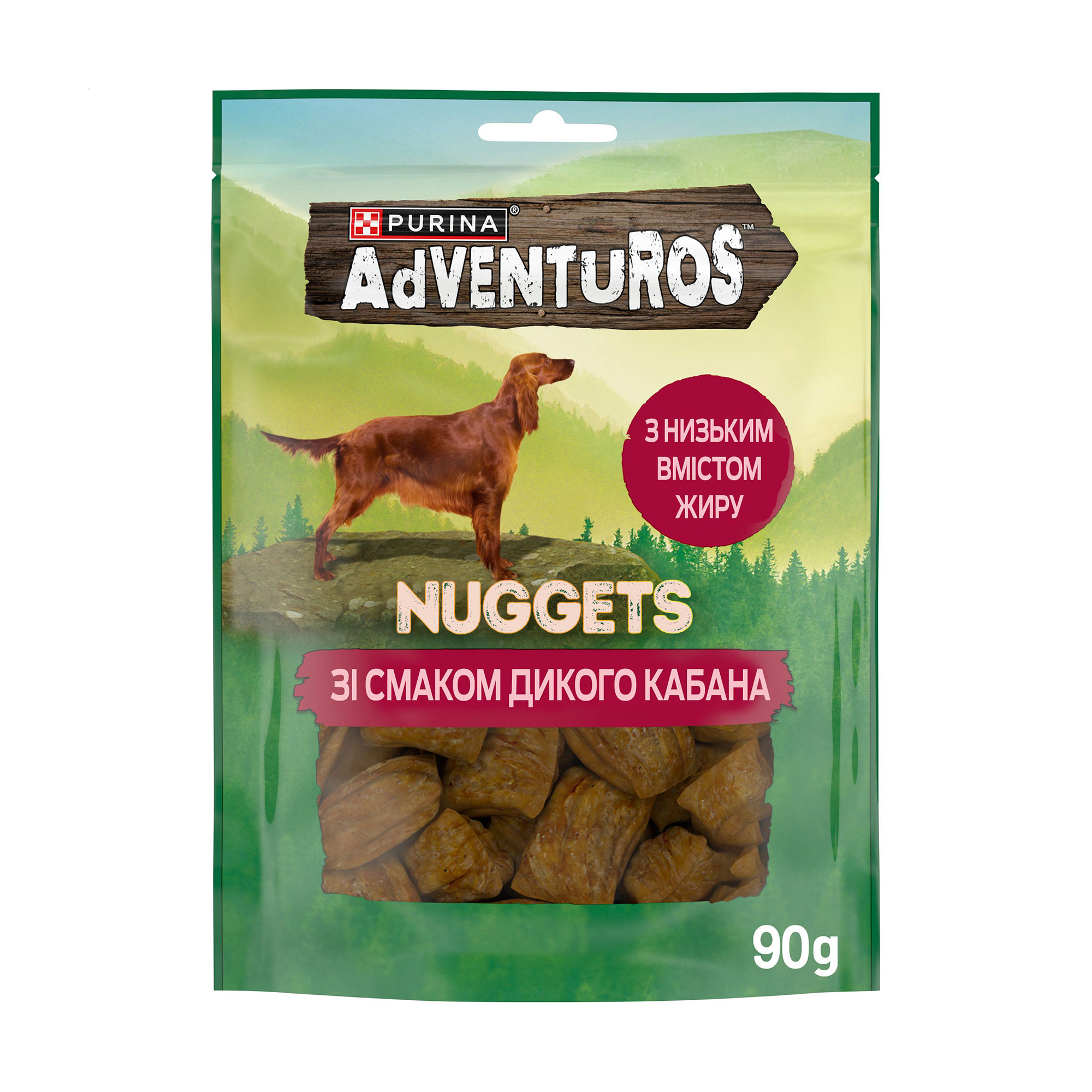 

Ласощі для дорослих собак Adventuros Nuggets зі смаком дикого кабана, 90 г