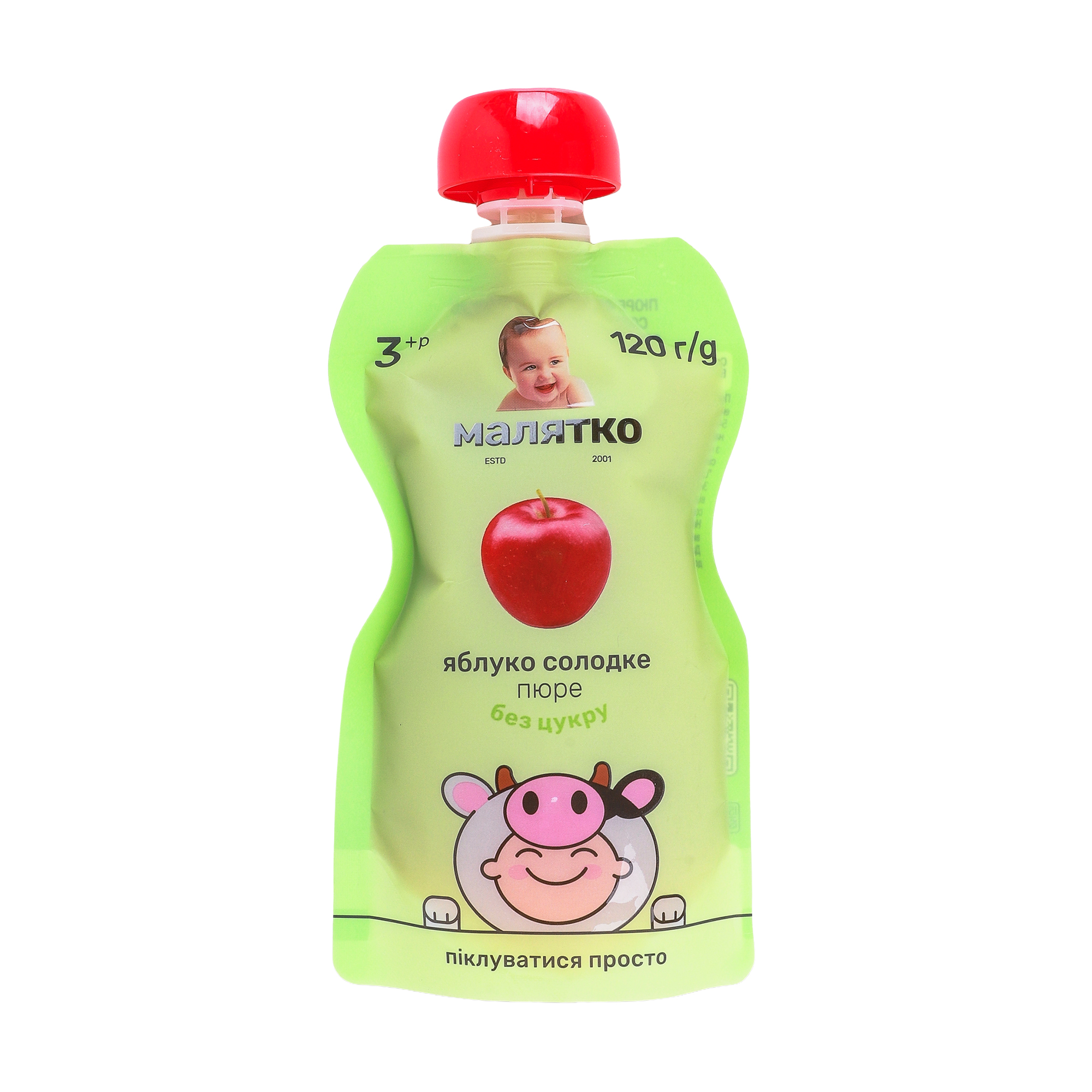 

Дитяче фруктове пюре Малятко Яблуко солодке, без додавання цукру, від 3 років, 120 г
