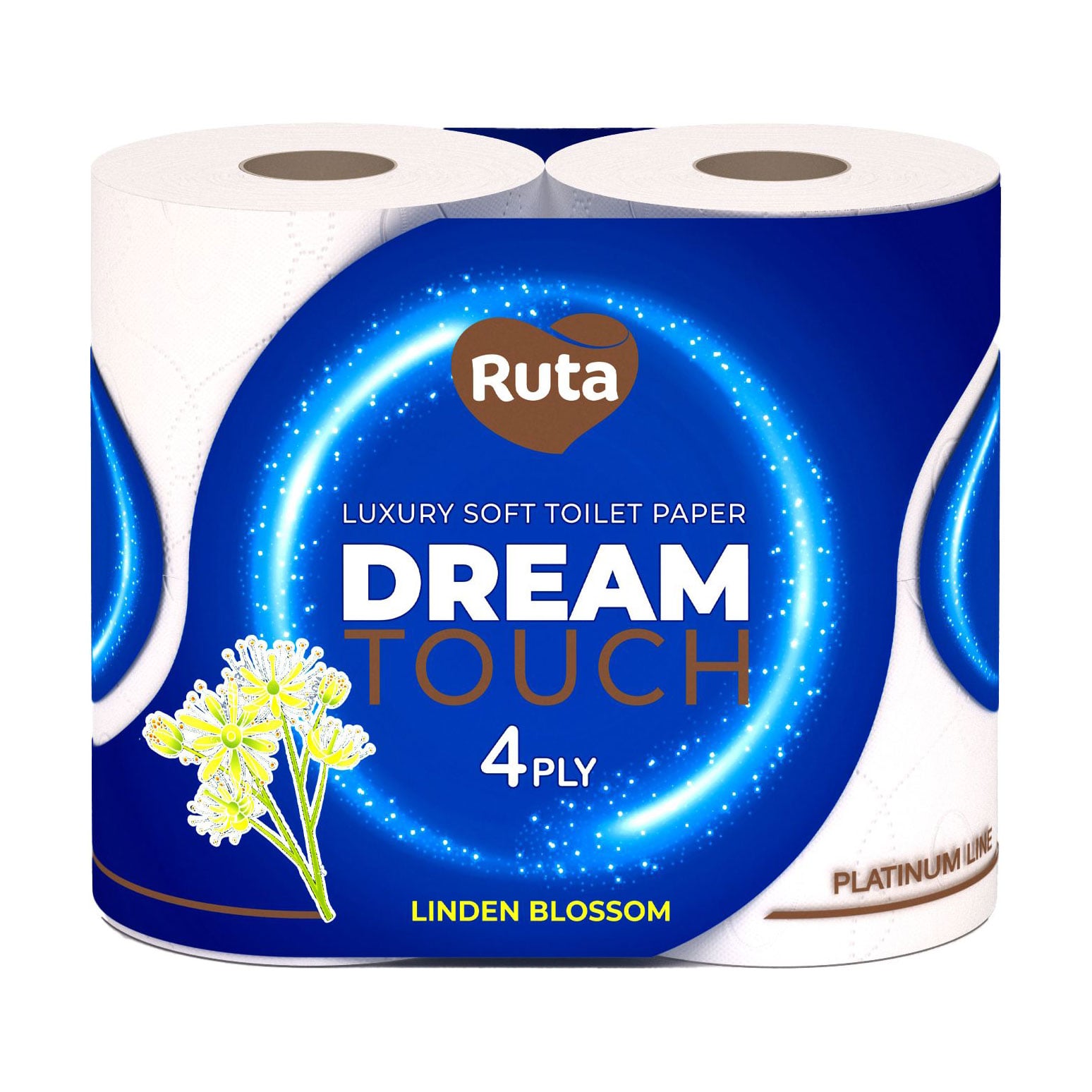 

Туалетний папір RUTA Dream Touch білий, 4-шаровий, 150 відривів, 4 рулони
