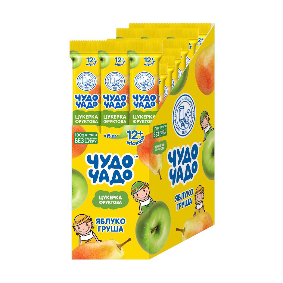 

Натуральні цукерки Чудо-Чадо Яблуко-груша, 25*14 г
